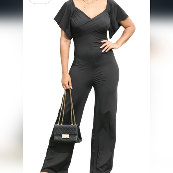 Ekaliy Pants - Ruched Wide Leg Jumpsuit